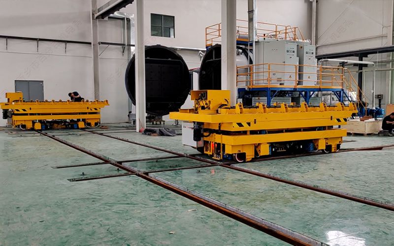 真空爐、烘干爐重型物料流轉(zhuǎn)利器——平移換軌地平車